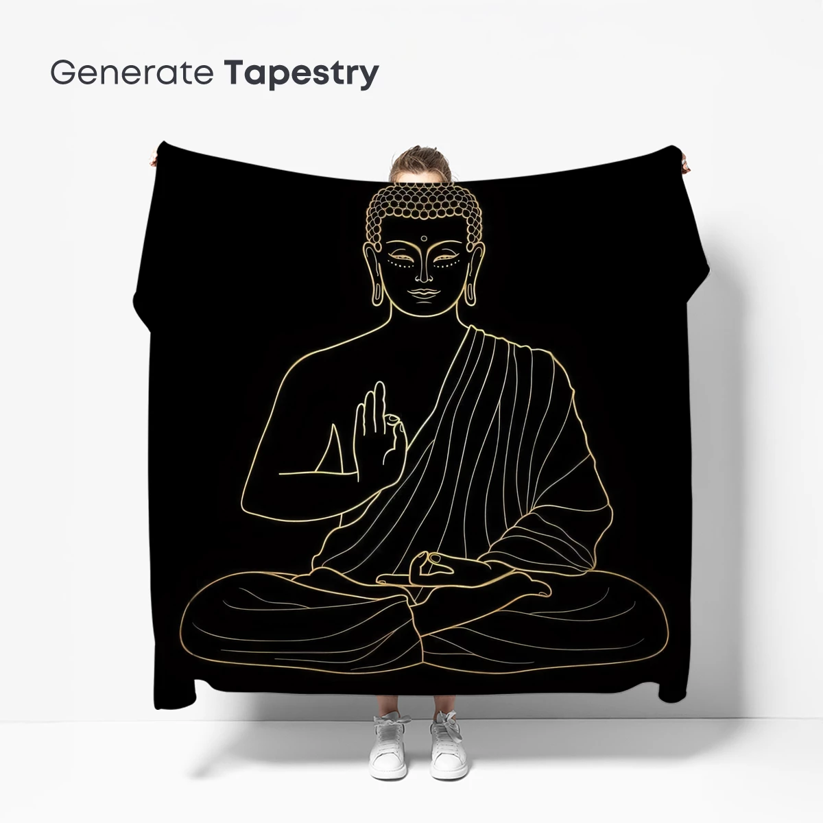 Golden Buddha Silhouette: Zen Line Art - Image 5