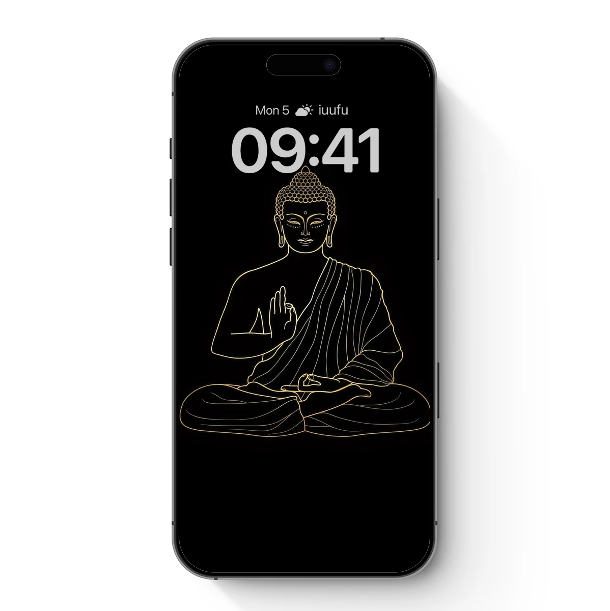 Golden Buddha Silhouette: Zen Line Art