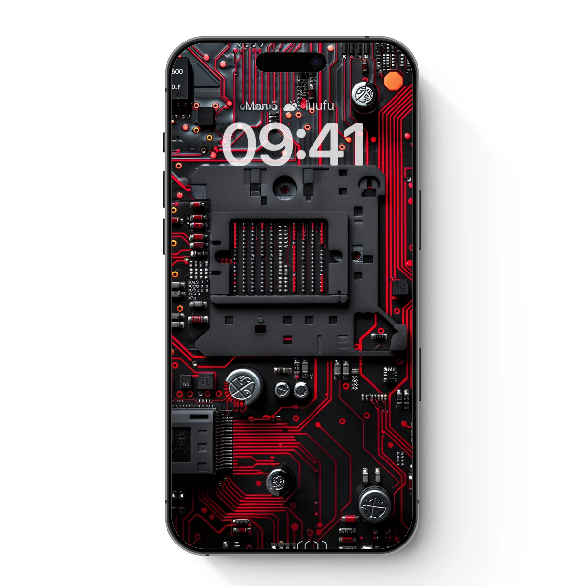 Circuit Symphony: Red Traces on Black Canvas