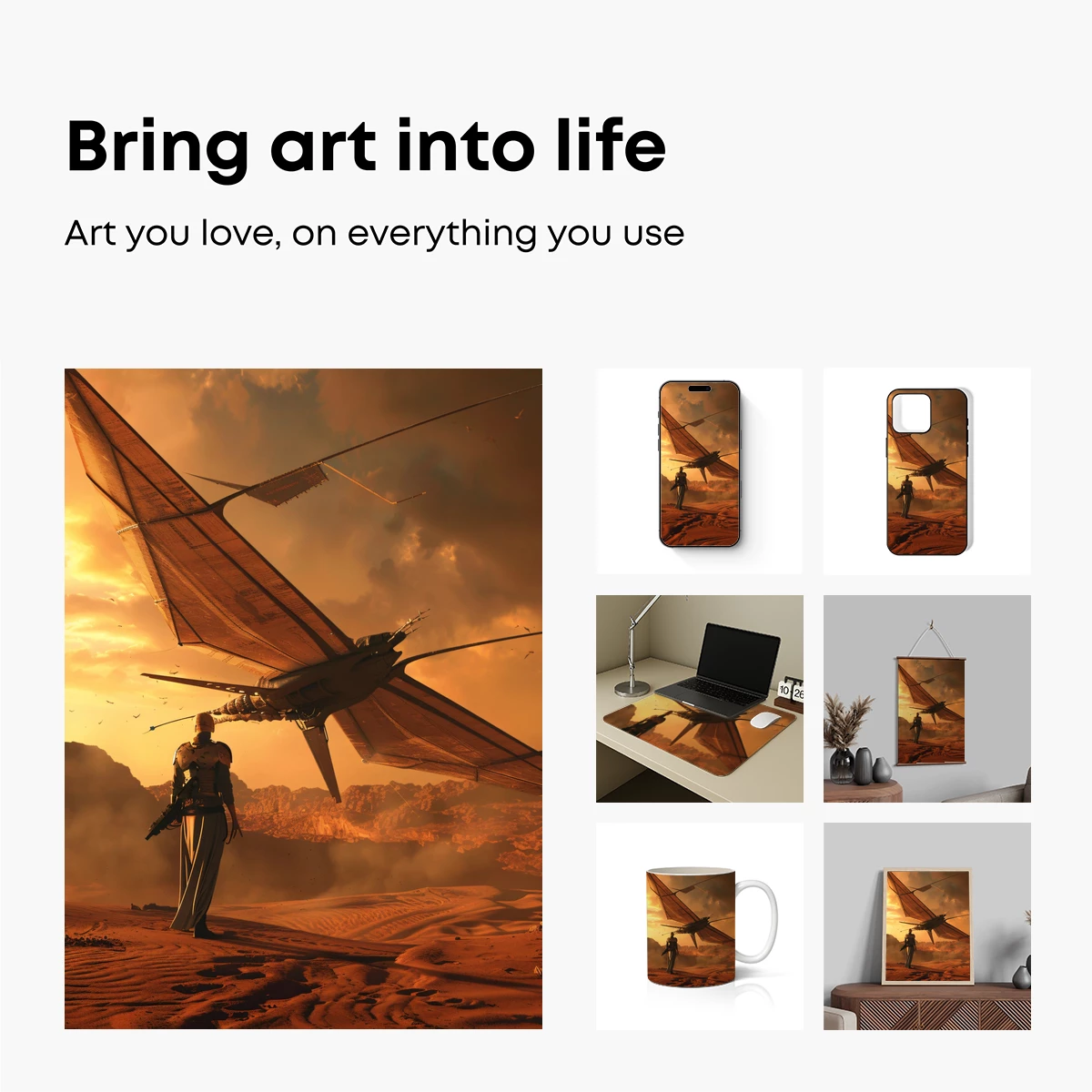 Desert Wings: Futuristic Glider at Sunset - Image 2