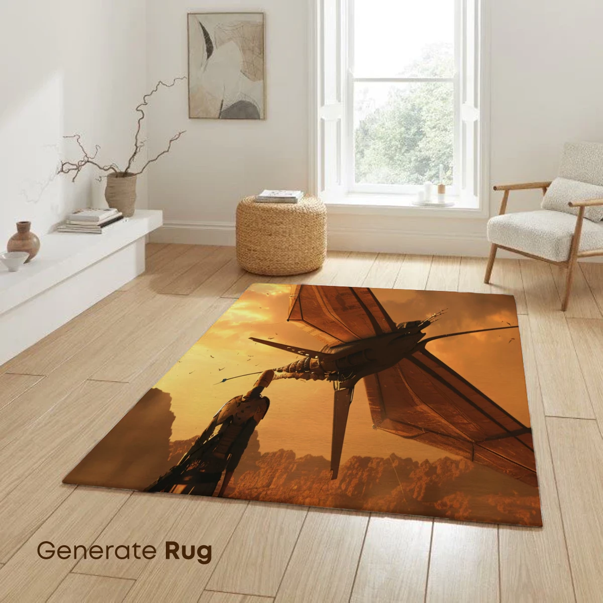 Desert Wings: Futuristic Glider at Sunset - Image 6