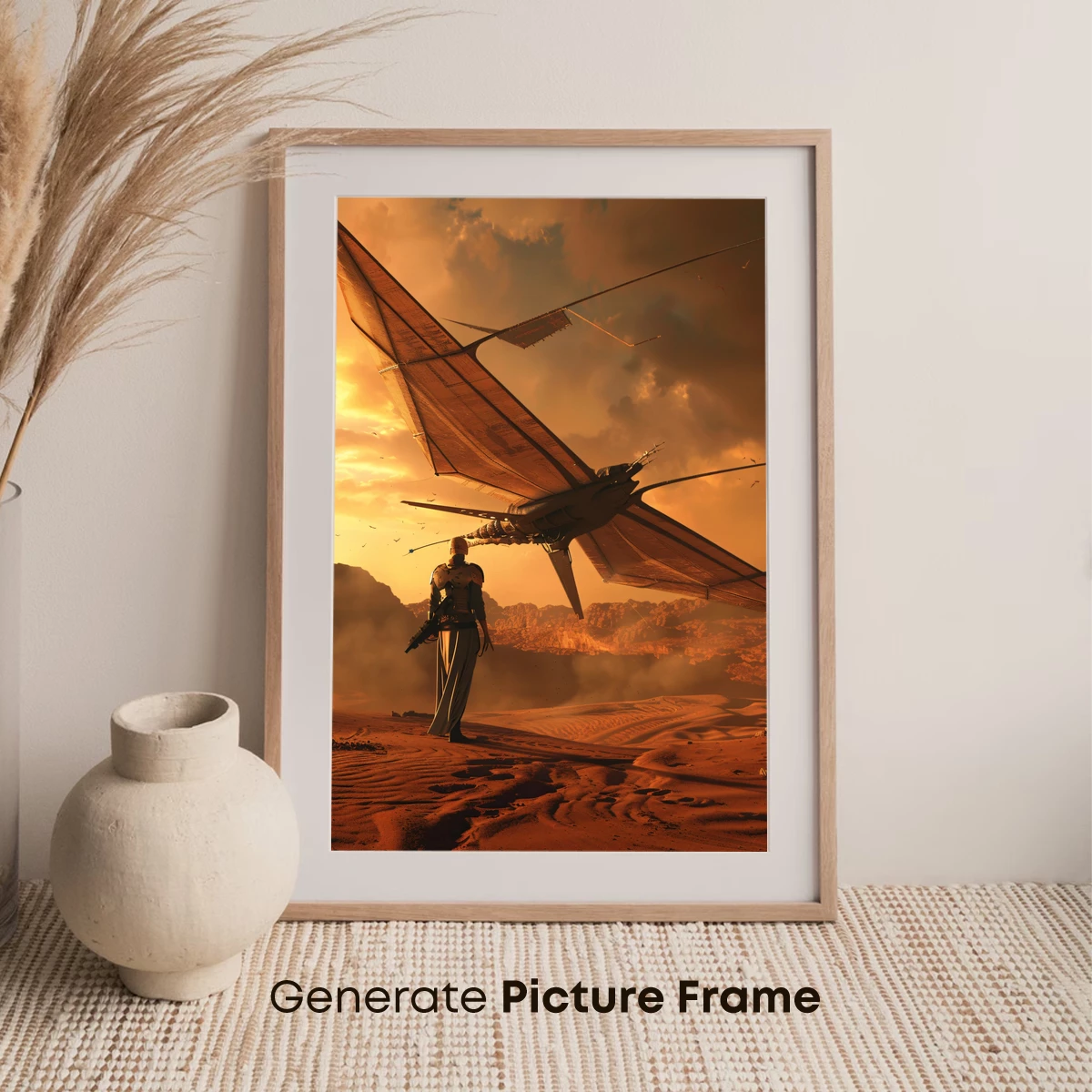 Desert Wings: Futuristic Glider at Sunset - Image 7