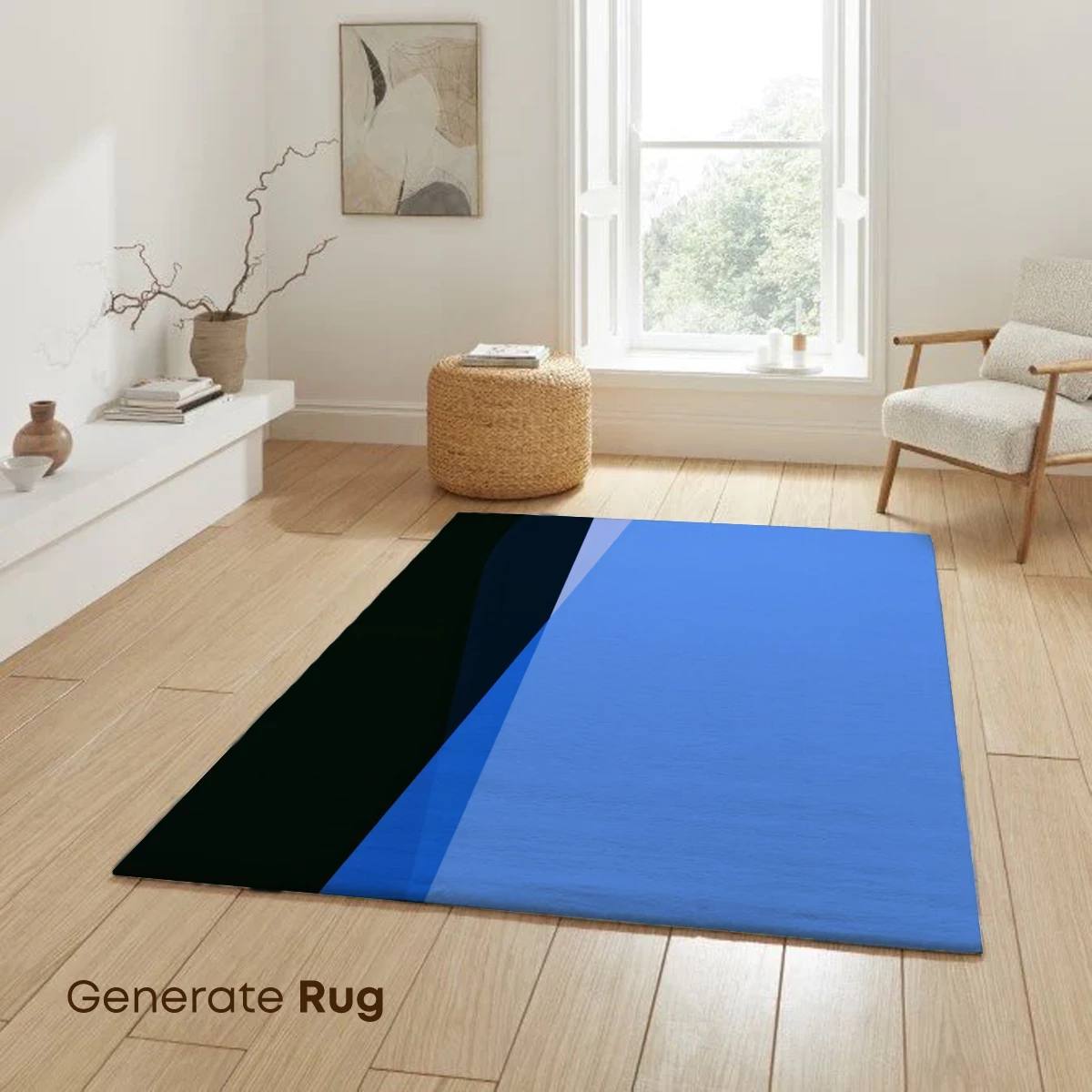 Geometric Blue Elegance: Abstract Form Fusion - Image 6