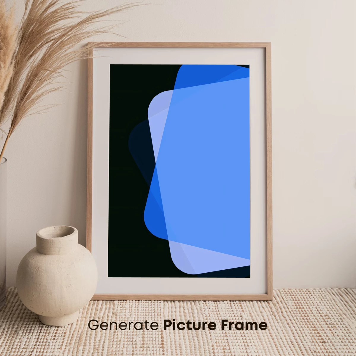 Geometric Blue Elegance: Abstract Form Fusion - Image 7