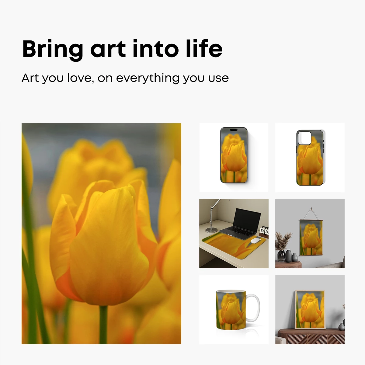 Golden Tulip Symphony: Vibrant Yellow Elegance - Image 2