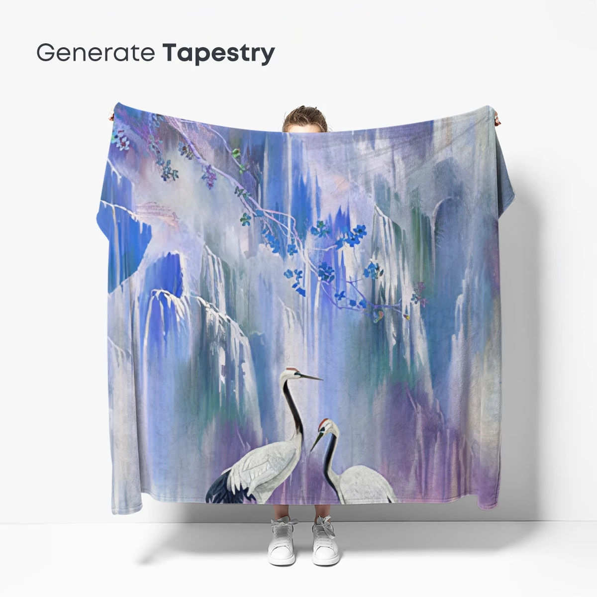 Ethereal Cranes in Misty Mountains - Image 5