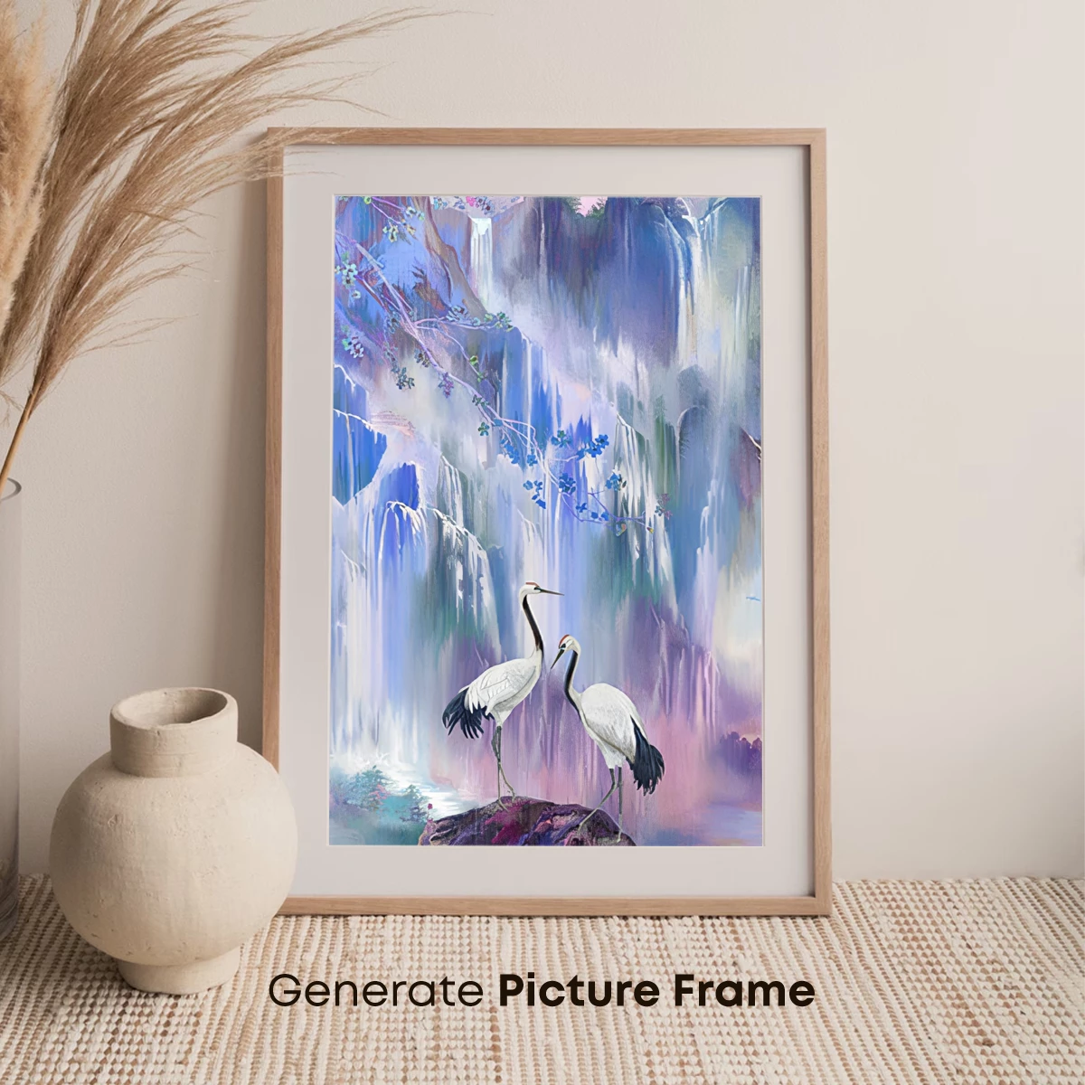 Ethereal Cranes in Misty Mountains - Image 7