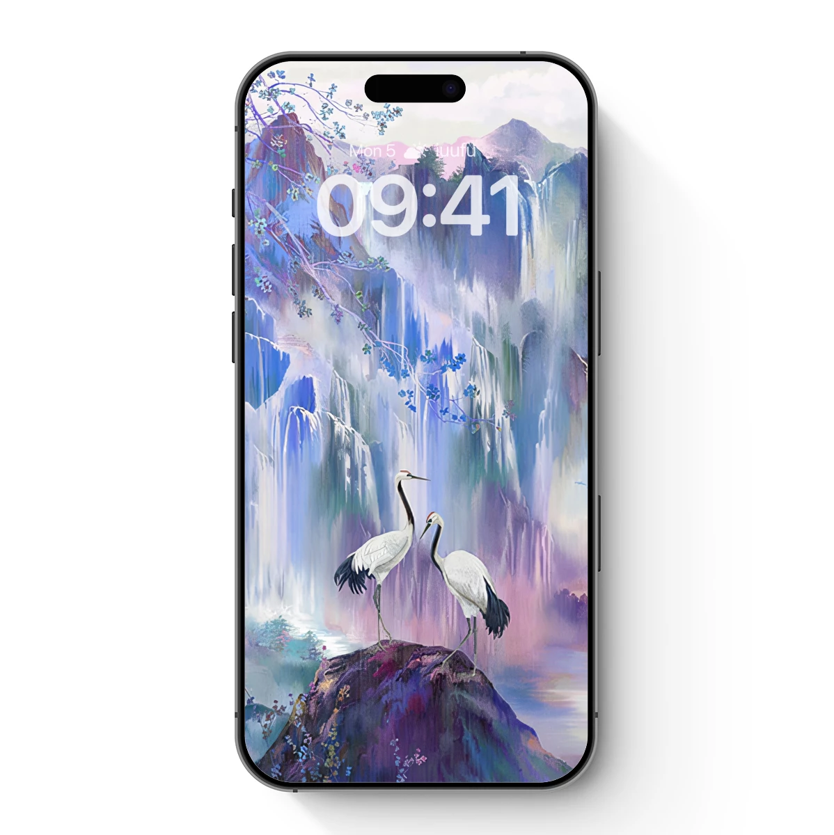 Ethereal Cranes in Misty Mountains