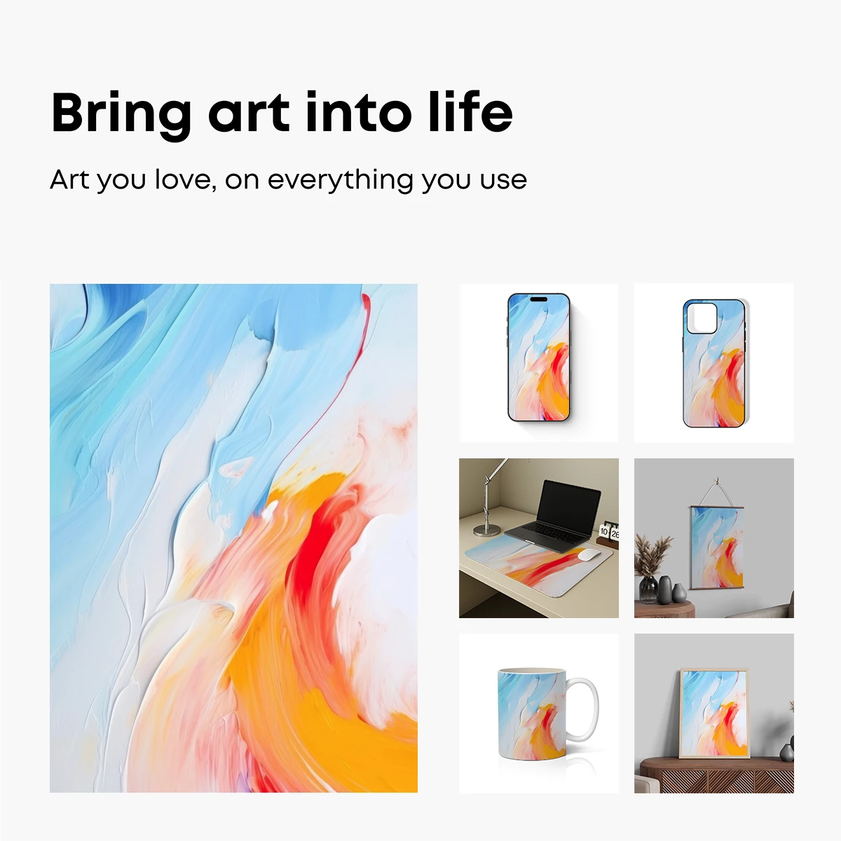 Abstract Fusion: Sky and Ember Dance - Image 2