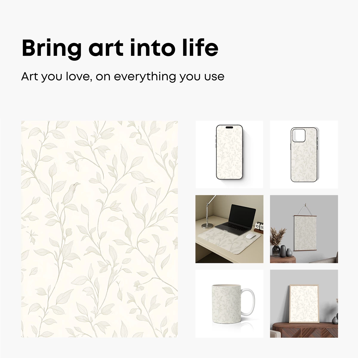 Elegant Vine Whisper: Delicate Leaf Trails - Image 2