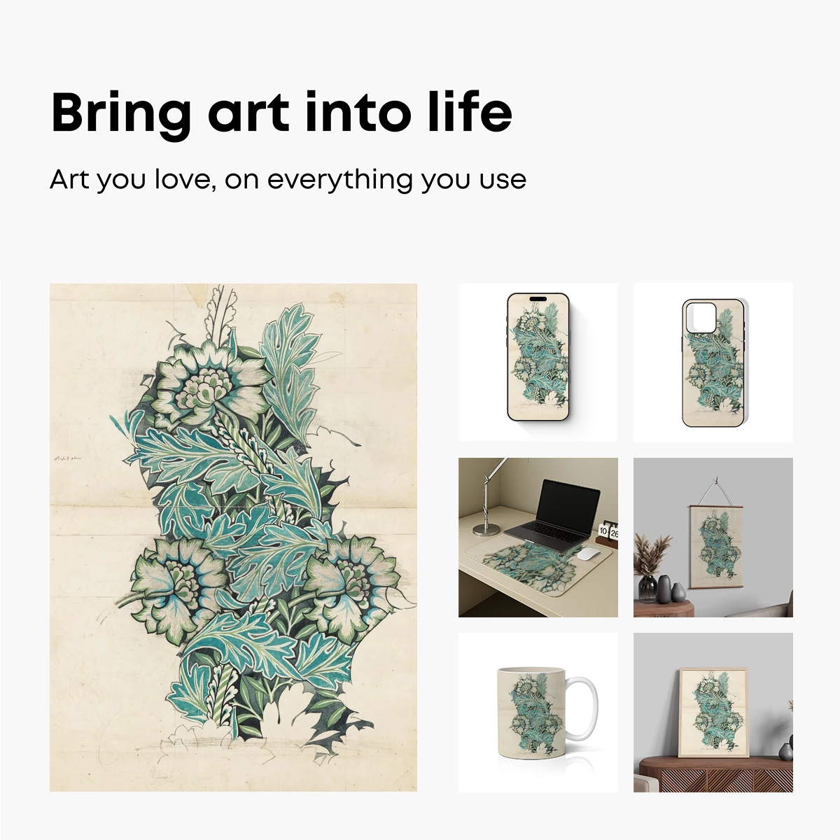 Art Nouveau Floral Elegance - Image 2