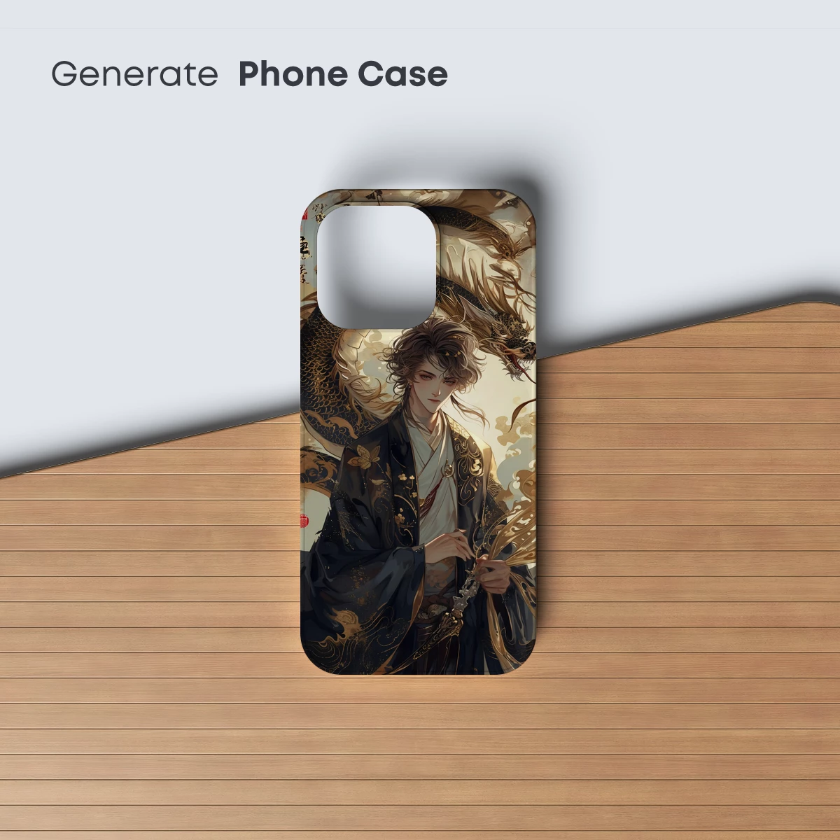 Eternal Dragon Embrace: Mythic Warrior in Silk Robes - Image 3