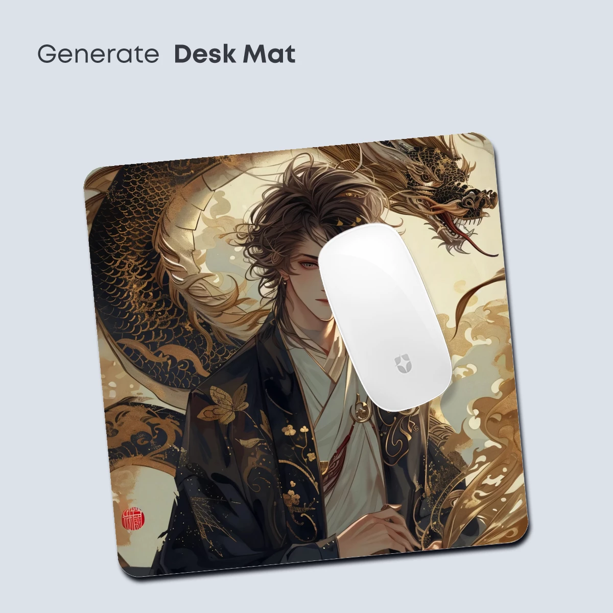 Eternal Dragon Embrace: Mythic Warrior in Silk Robes - Image 4