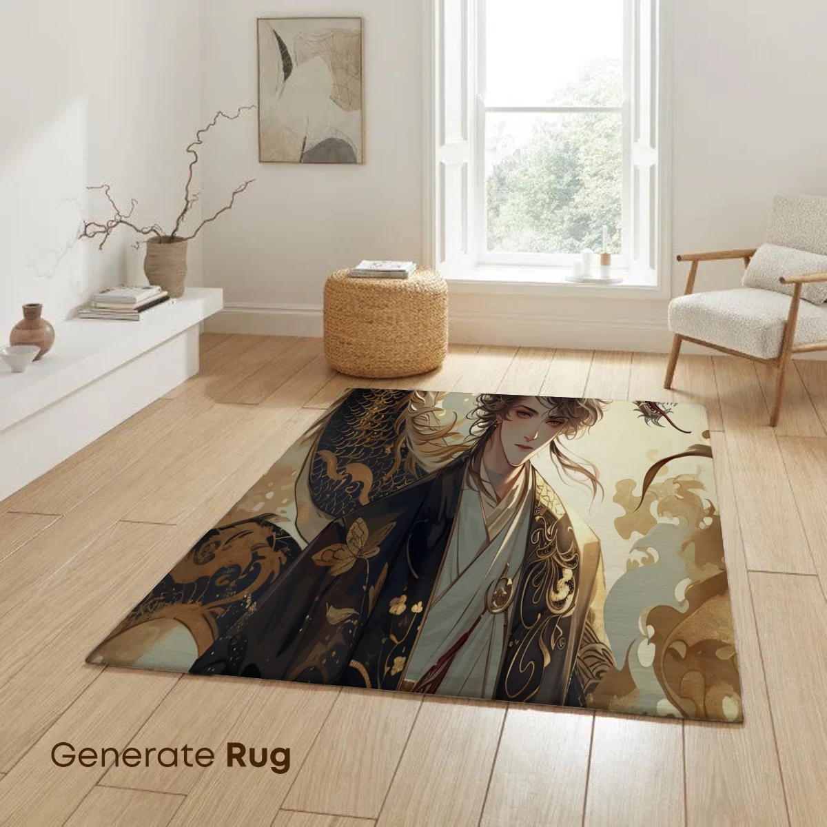 Eternal Dragon Embrace: Mythic Warrior in Silk Robes - Image 6