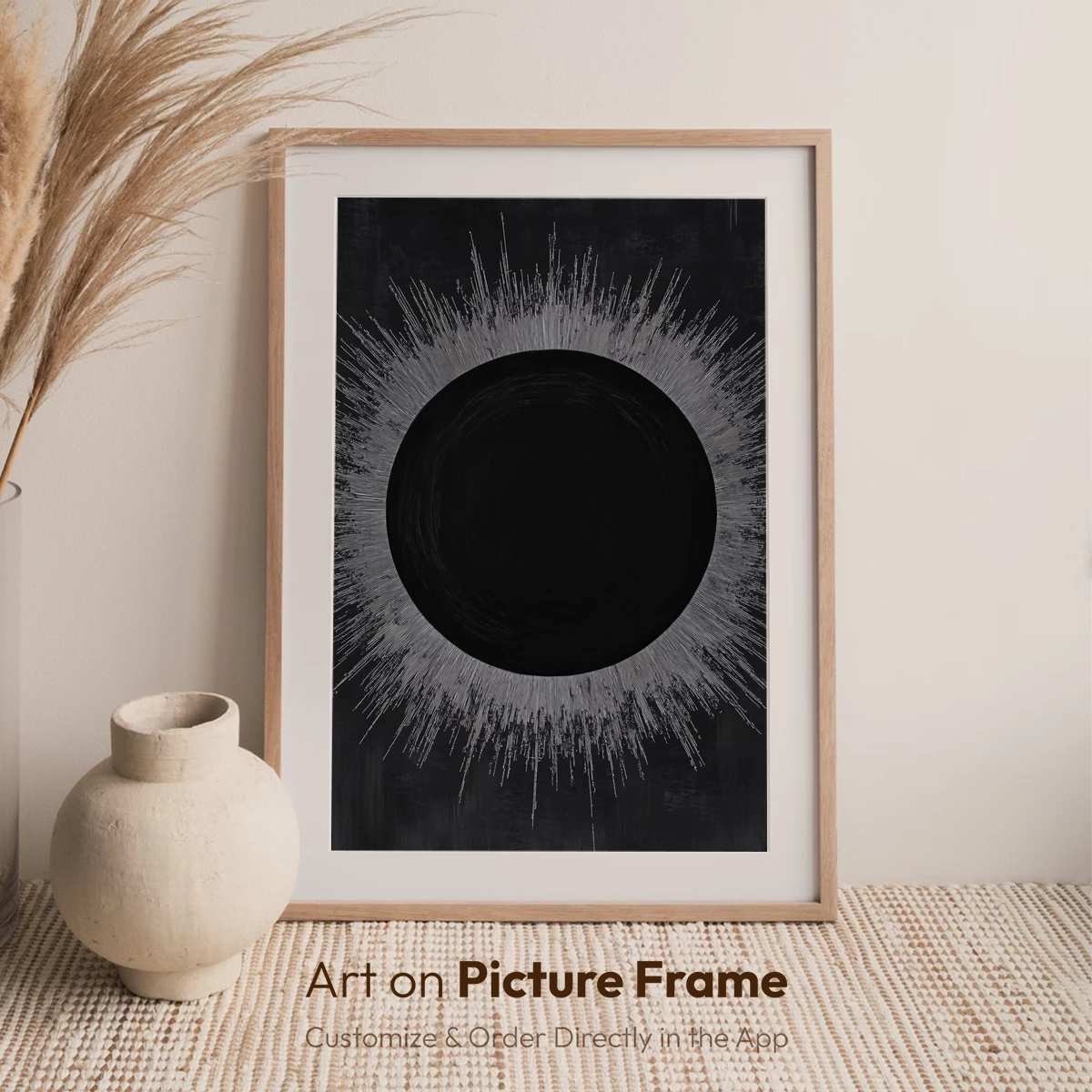 Eclipse Burst: Cosmic Radiance in Monochrome - Image 7