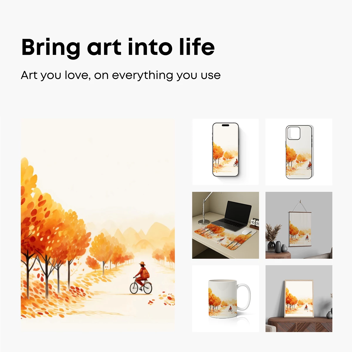 Autumnal Ride: A Vibrant Pathway of Orange Leaves - Image 2