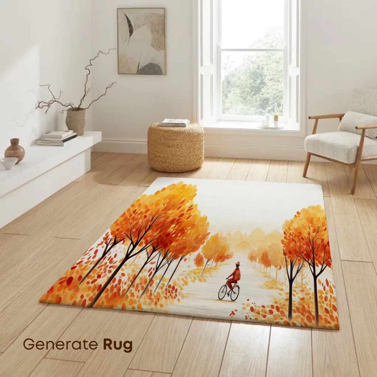 Autumnal Ride: A Vibrant Pathway of Orange Leaves - Image 6