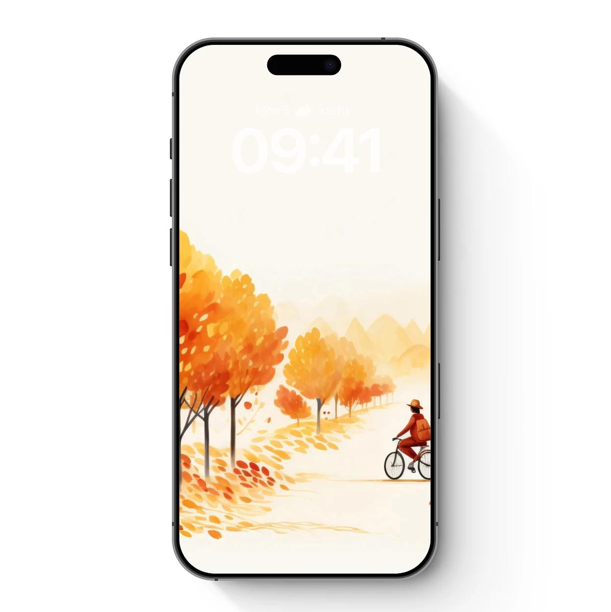 Autumnal Ride: A Vibrant Pathway of Orange Leaves