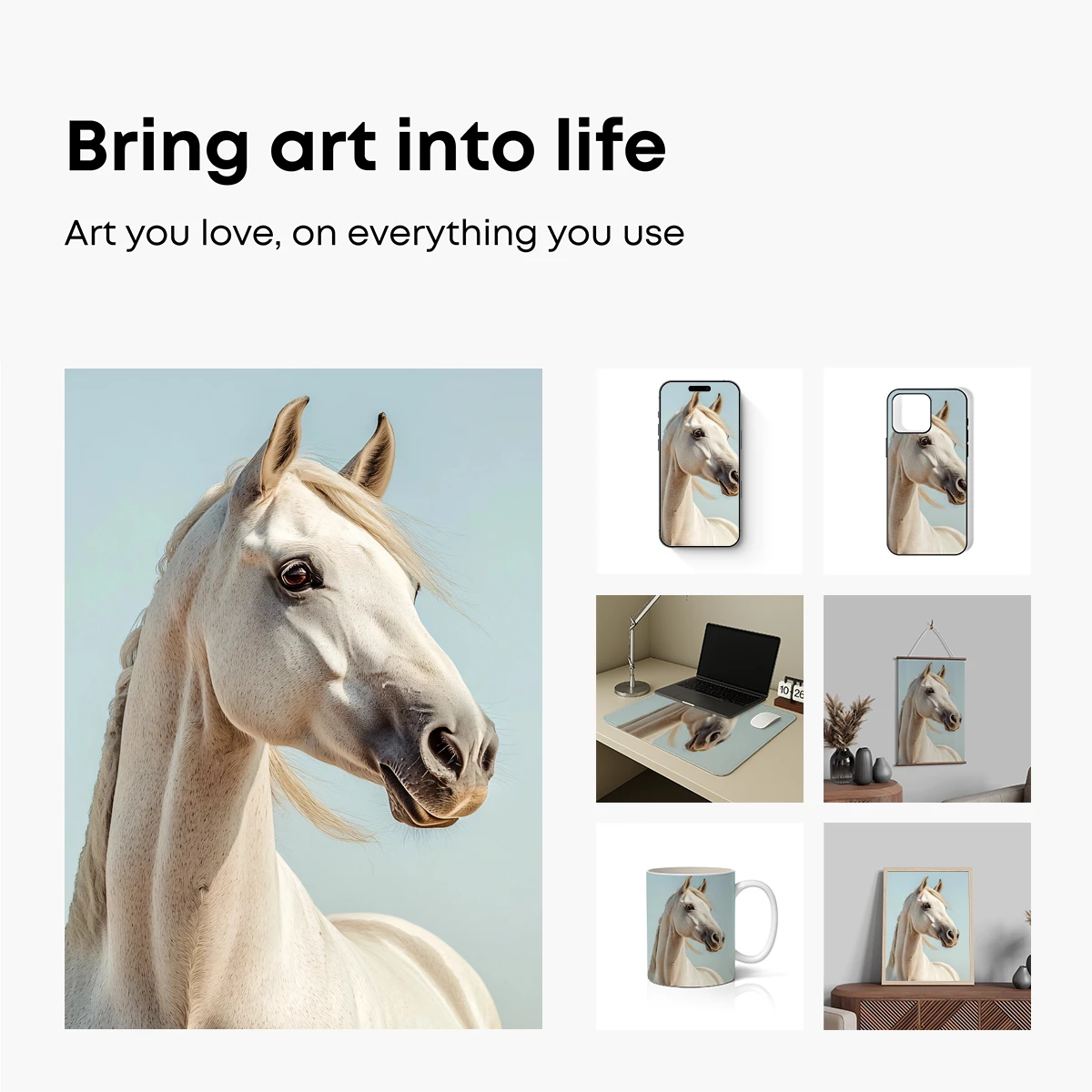 Elegant White Stallion Against Serene Sky - Image 2