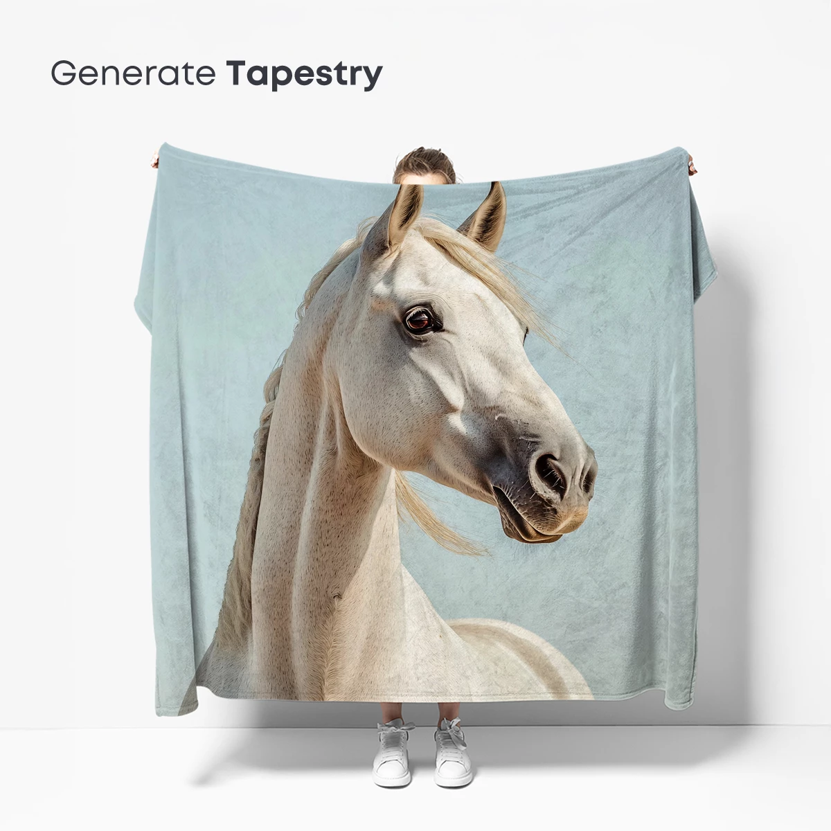 Elegant White Stallion Against Serene Sky - Image 5