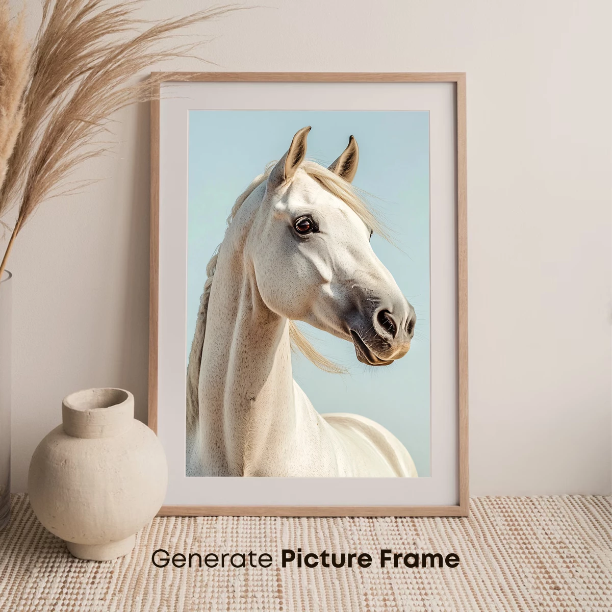 Elegant White Stallion Against Serene Sky - Image 7