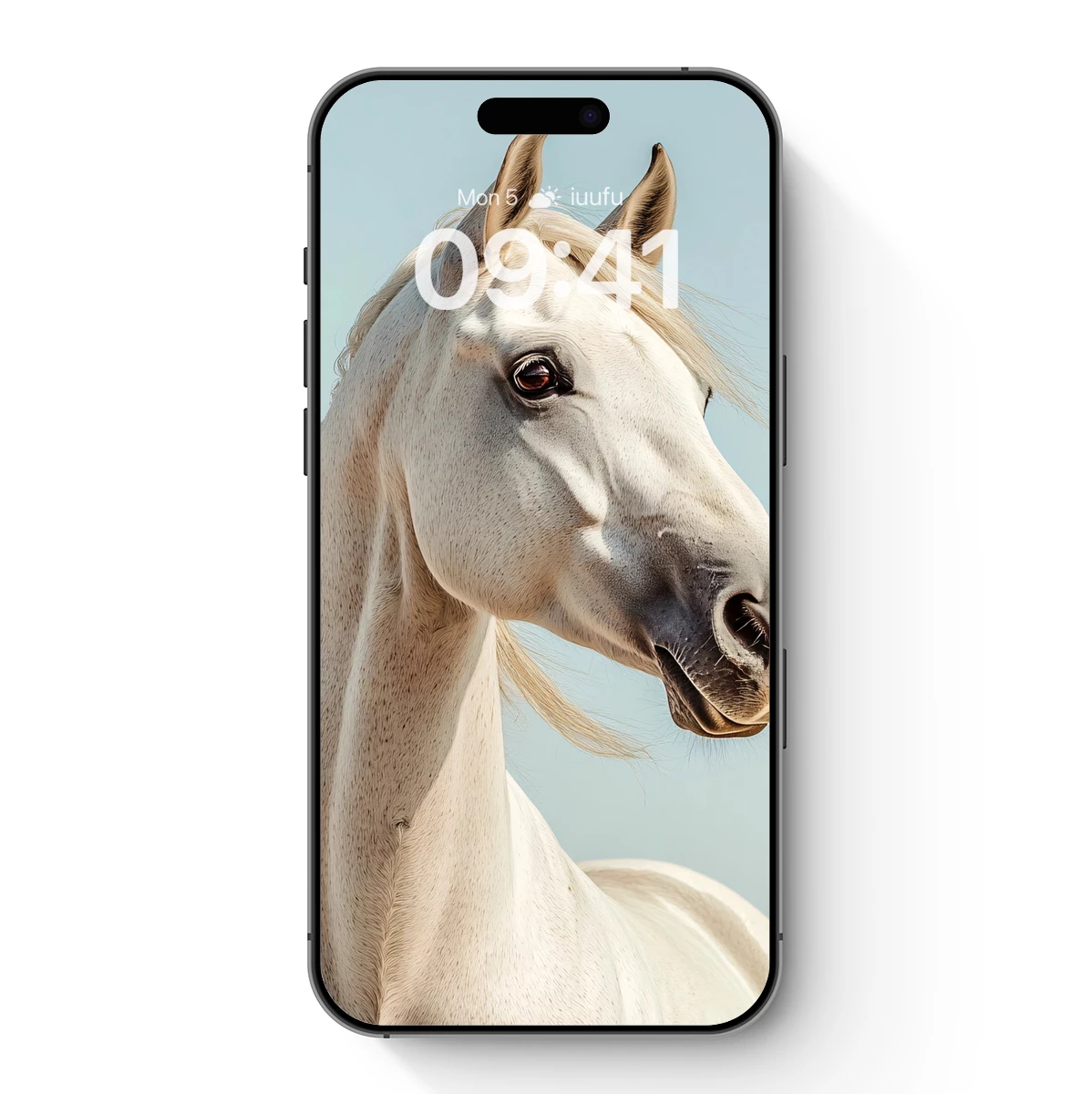 Elegant White Stallion Against Serene Sky