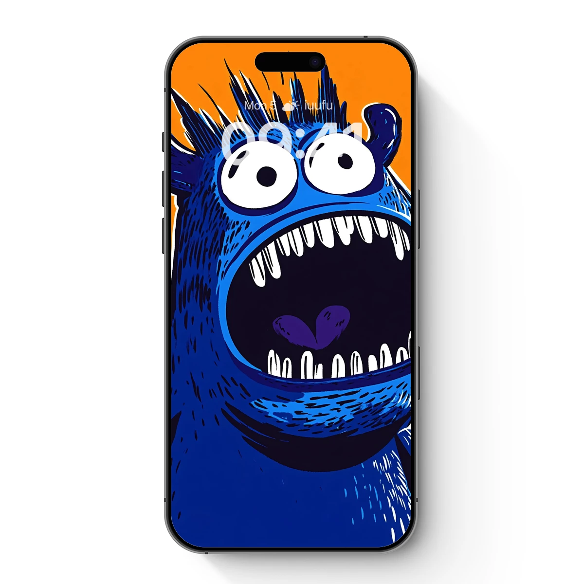 Blue Monster's Roar: Vibrant Cartoon Art