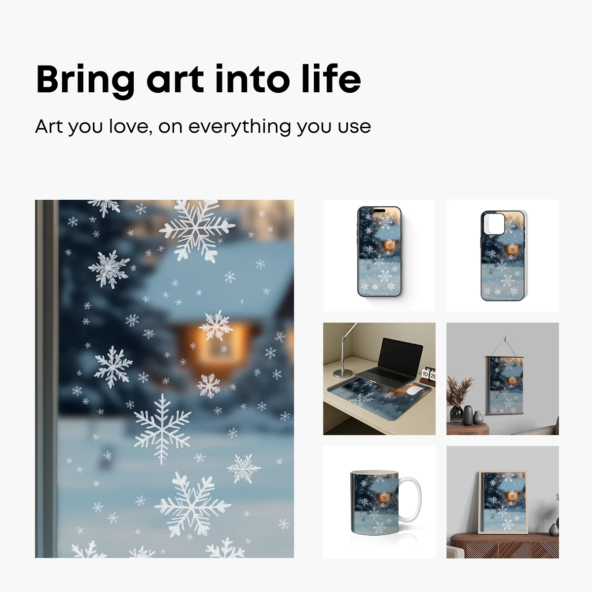 Frosty Snowflake Symphony on Glass - Image 2