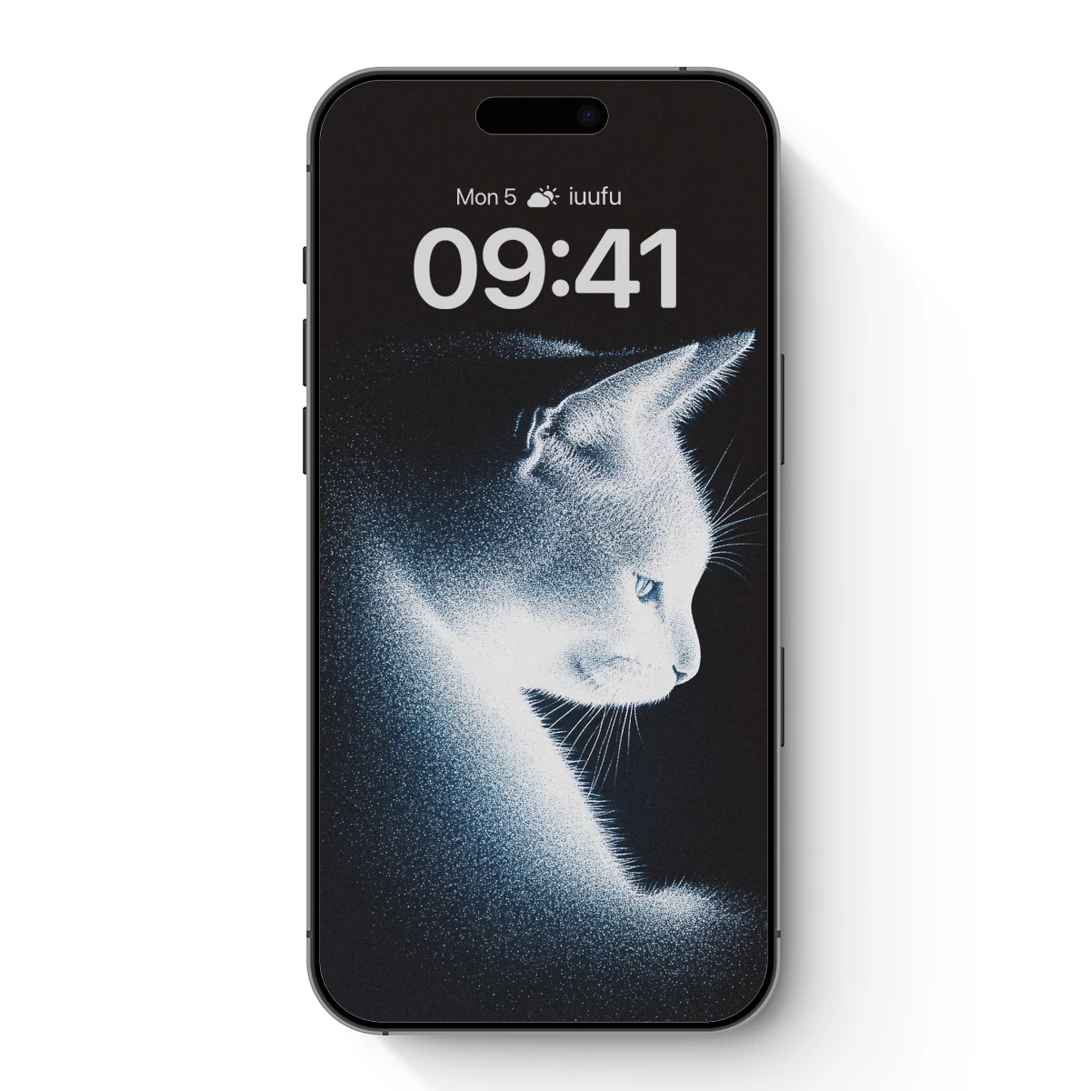 Luminous Feline Silhouette: Dot Art Elegance
