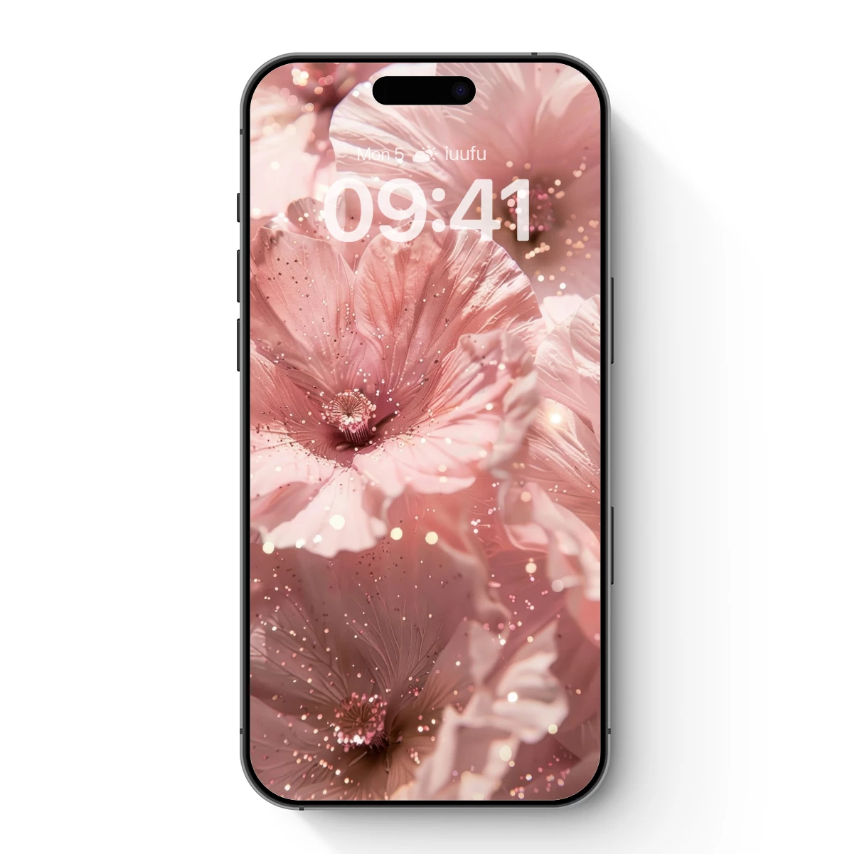 Blush Blossoms: Glittering Petals in Soft Pink