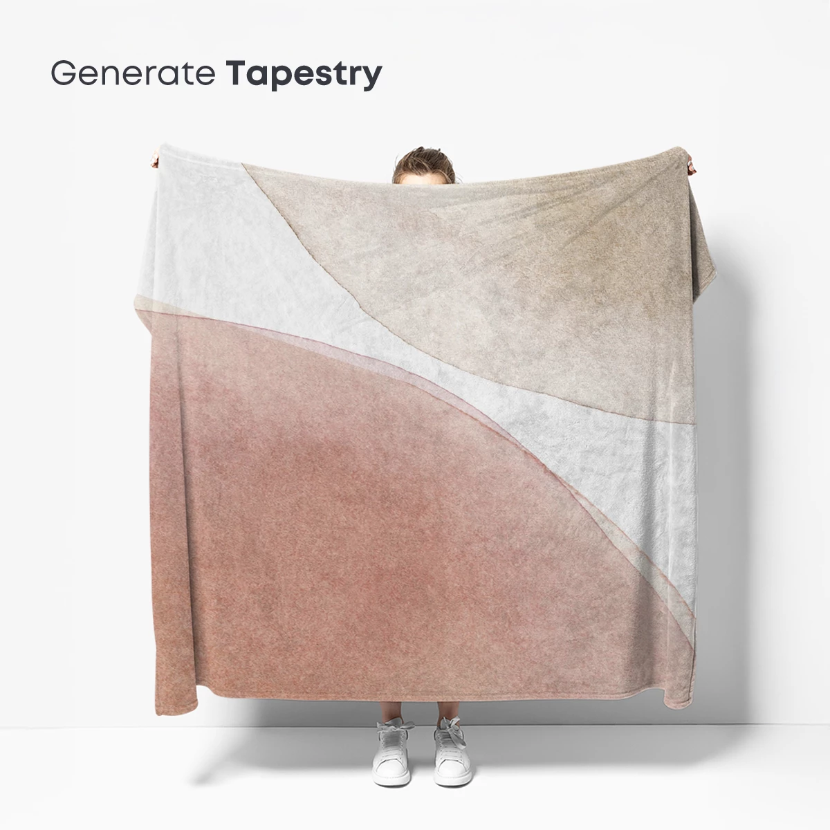 Abstract Watercolor Harmony: Blush and Beige Elegance - Image 5