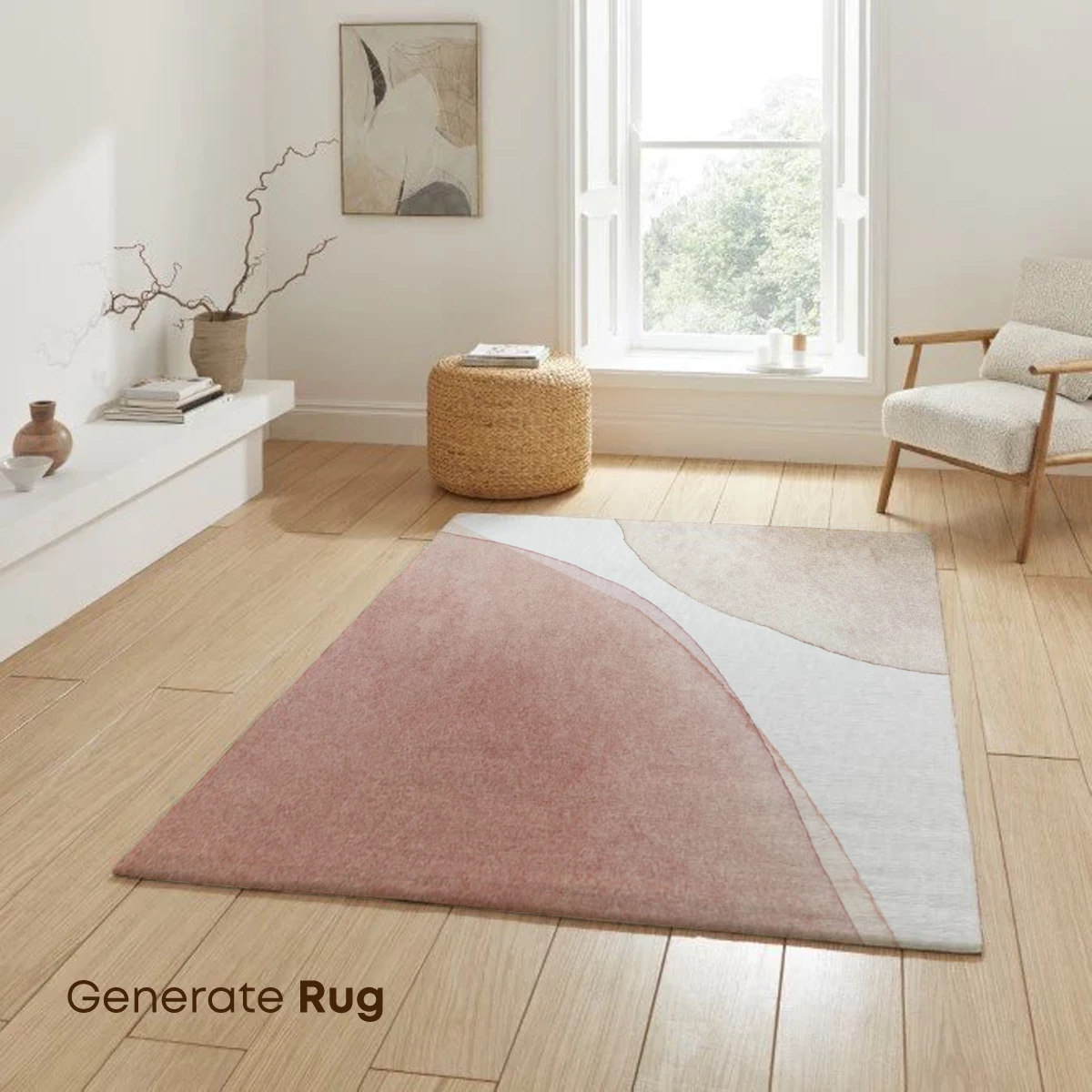 Abstract Watercolor Harmony: Blush and Beige Elegance - Image 6