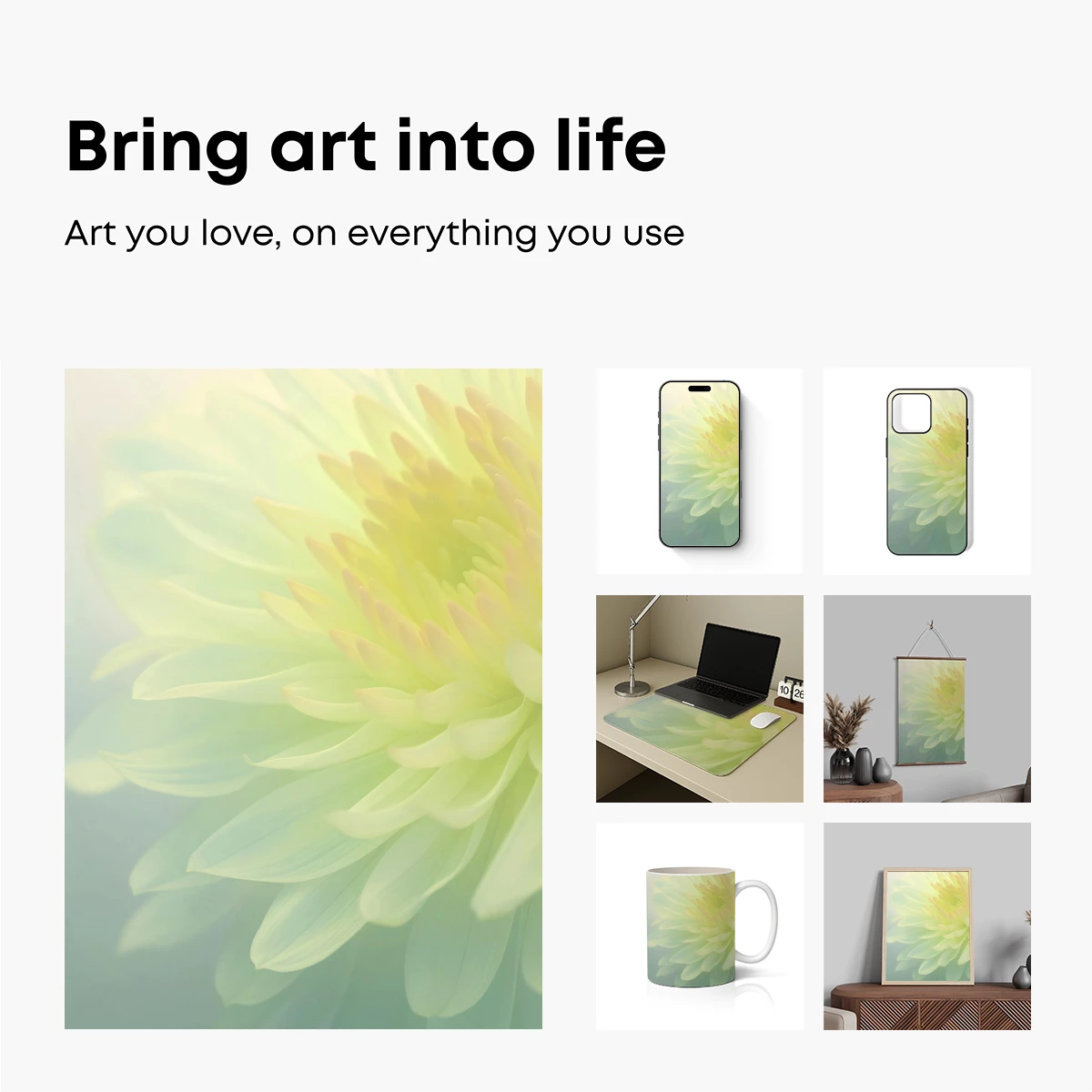 Ethereal Bloom: Soft Yellow Dahlia in Mist - Image 2