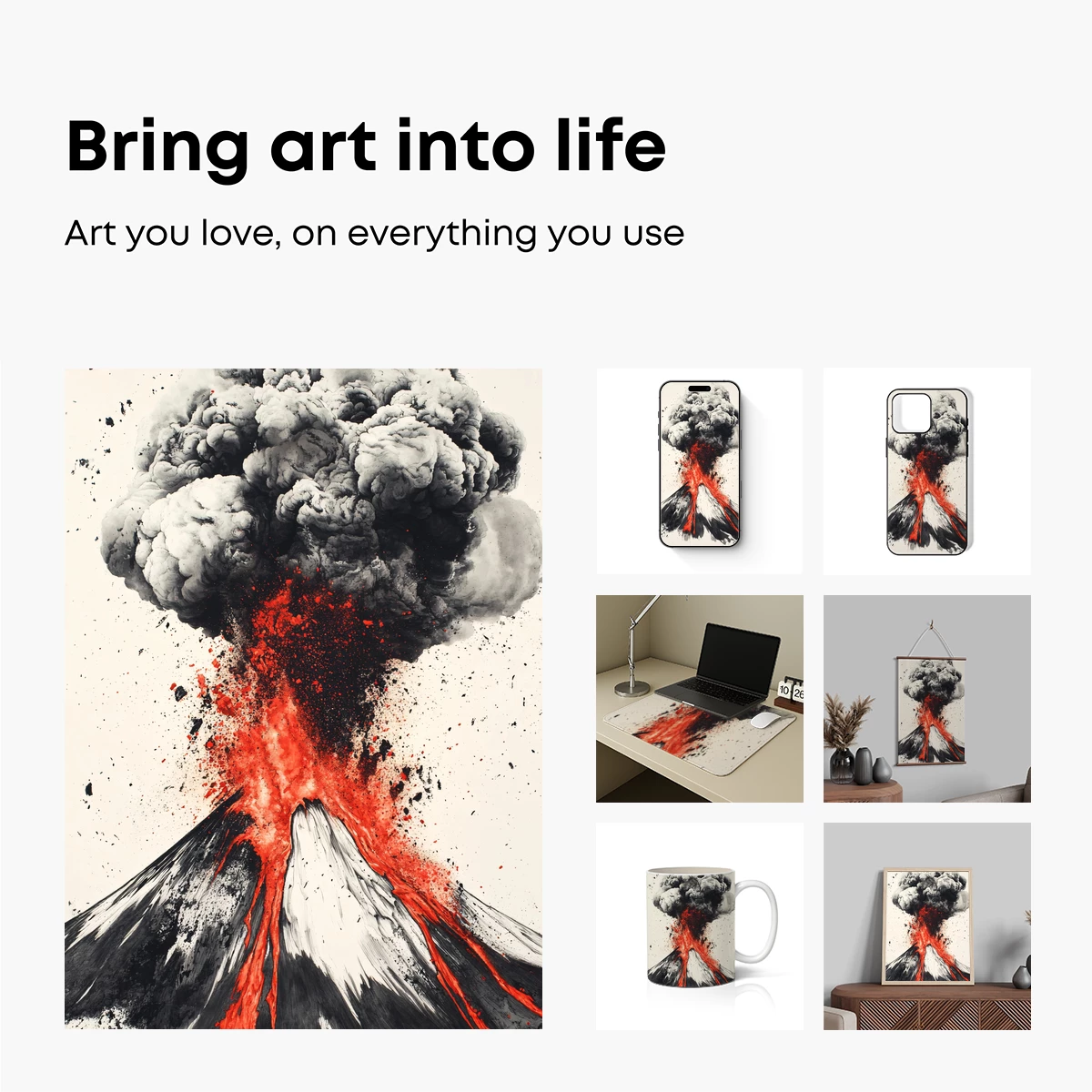 Eruption Symphony: Volcanic Fury in Abstract Art - Image 2