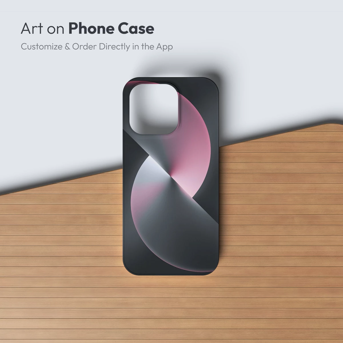 Eclipse of Serenity: Pink and Gray Abstract Harmony - Image 3