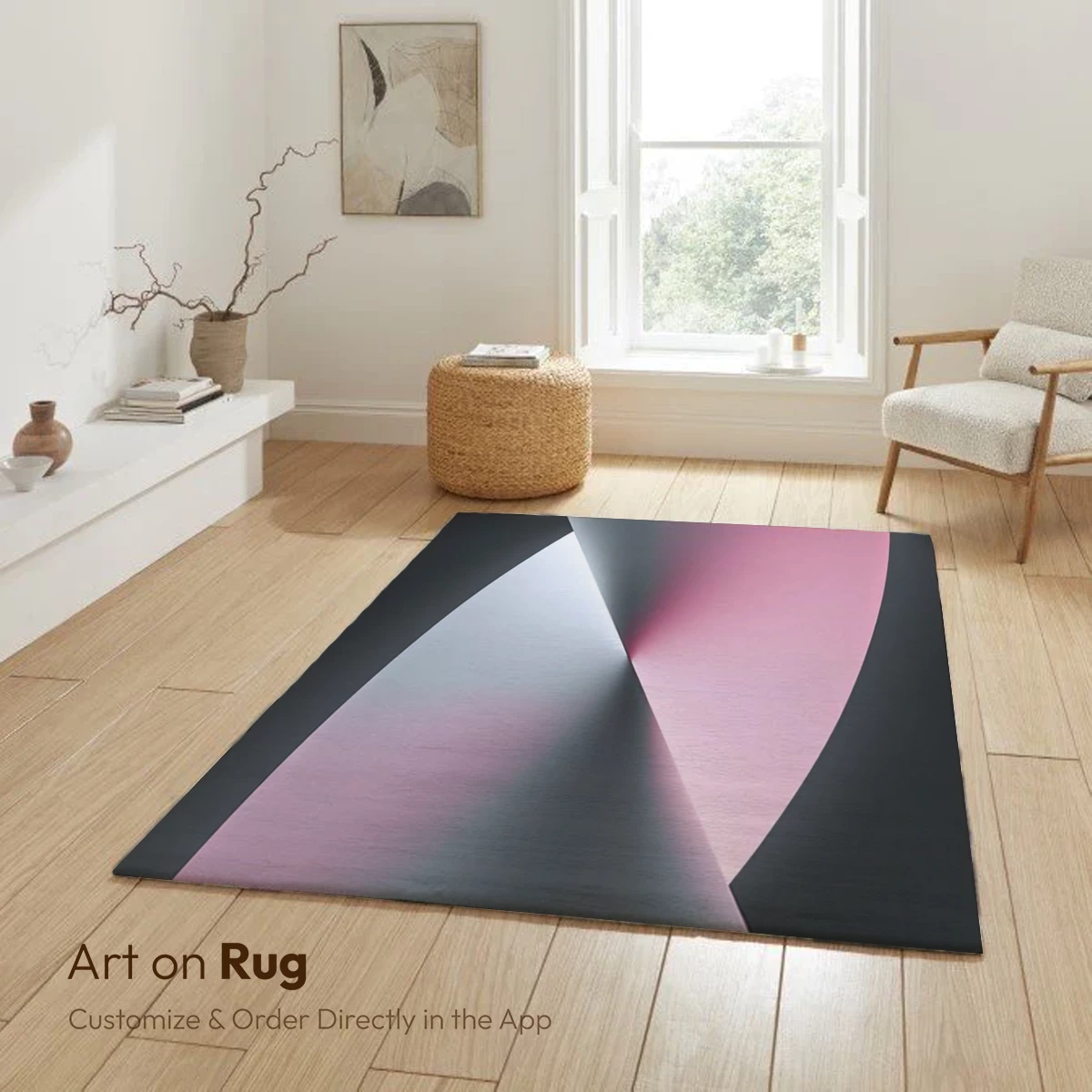 Eclipse of Serenity: Pink and Gray Abstract Harmony - Image 6