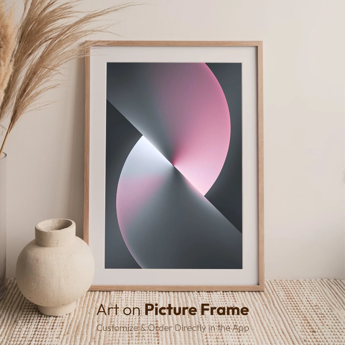 Eclipse of Serenity: Pink and Gray Abstract Harmony - Image 7