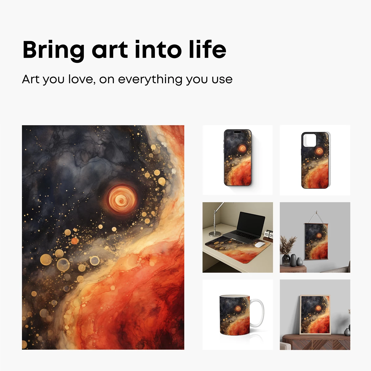 Cosmic Vortex: Abstract Fusion of Stars and Flames - Image 2