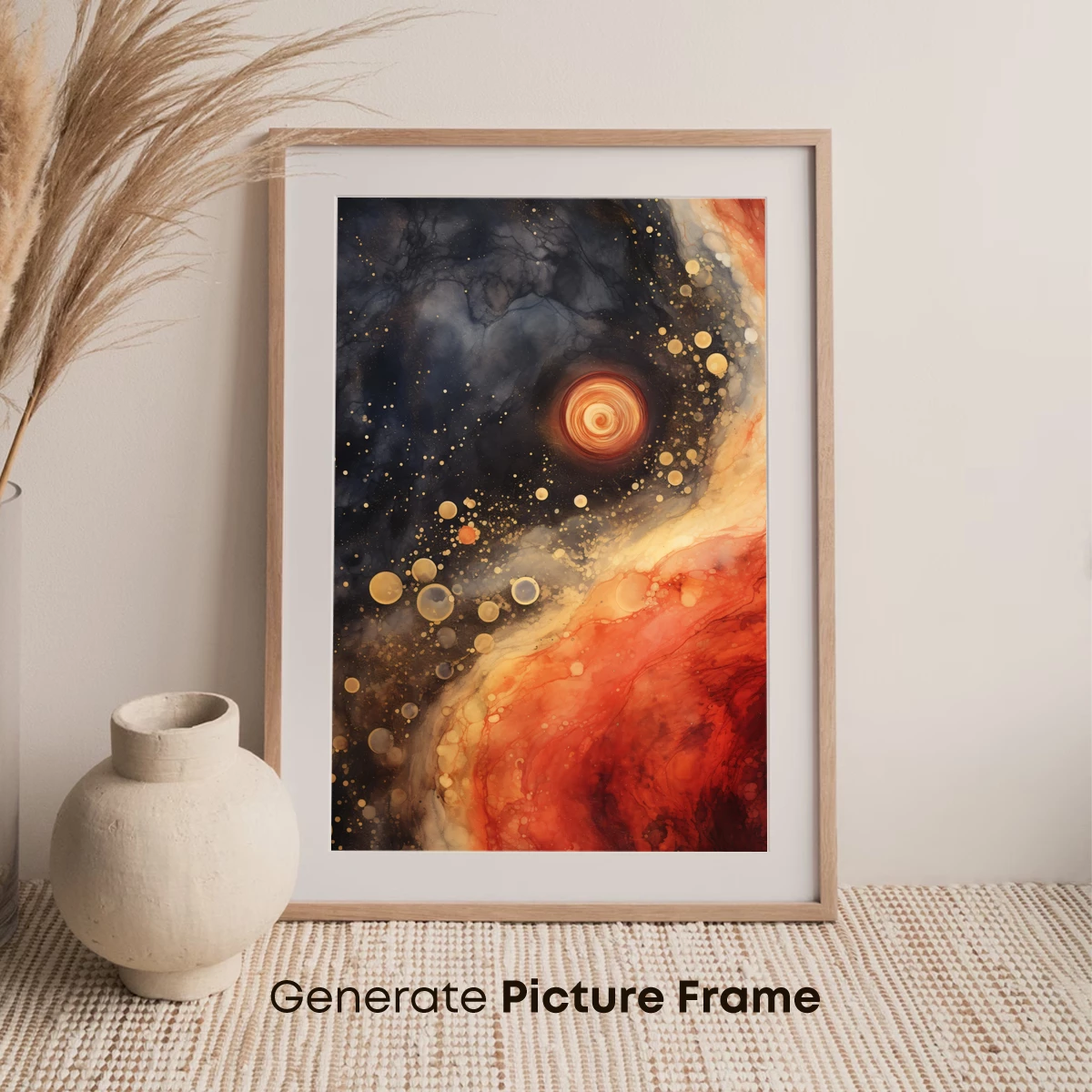 Cosmic Vortex: Abstract Fusion of Stars and Flames - Image 7