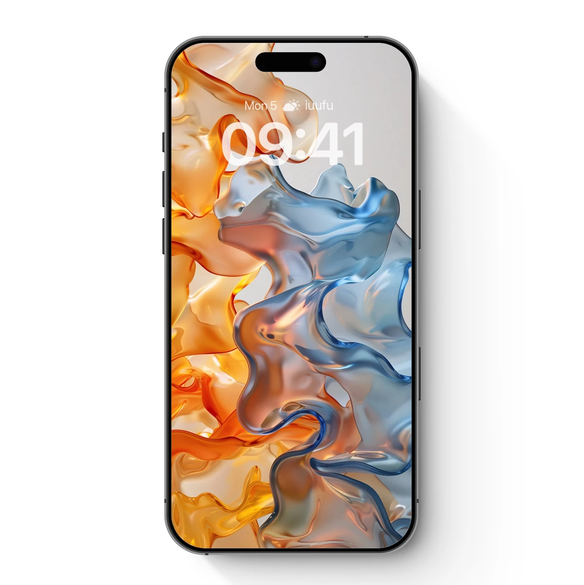 Fluid Fusion: Amber and Azure Waves