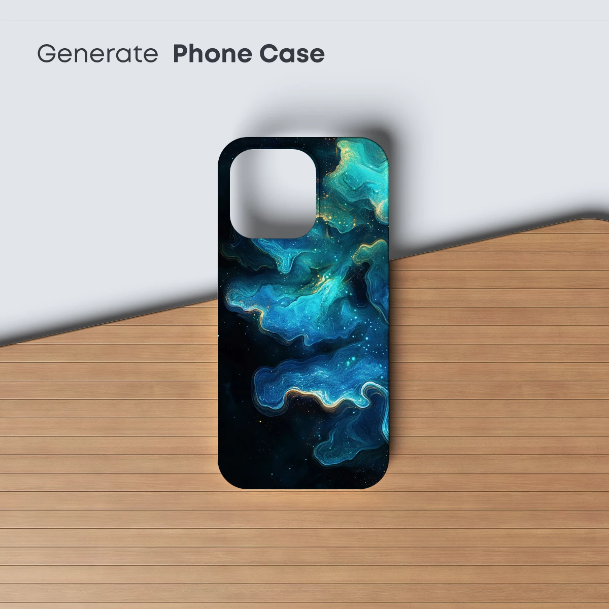 Cosmic Swirls: Teal and Gold Nebula Art - Image 3