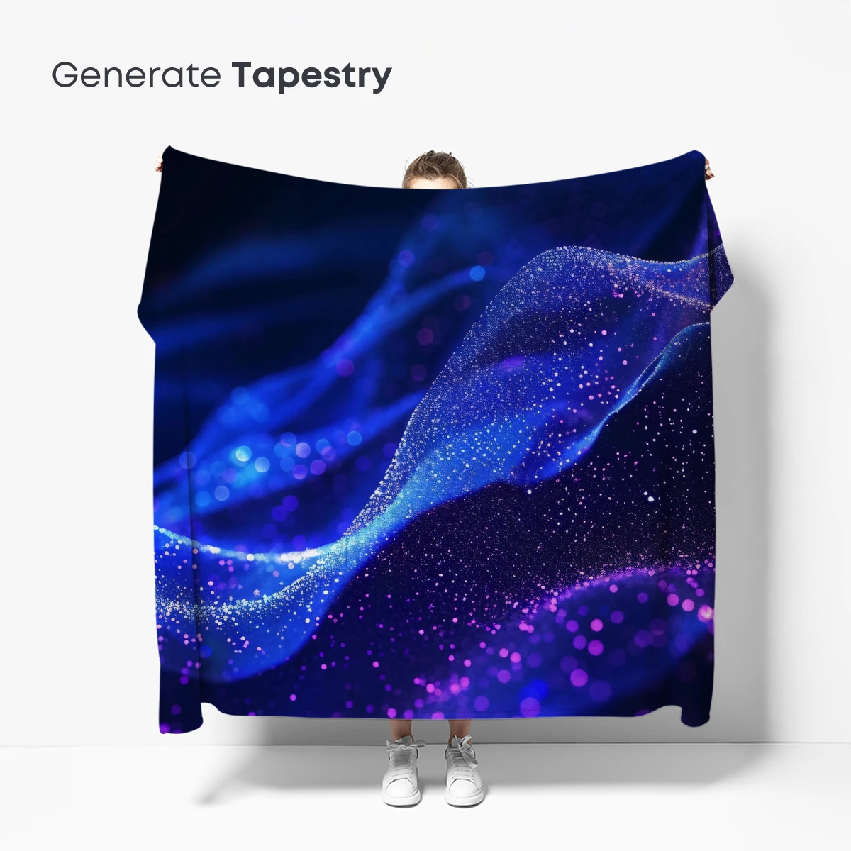 Galactic Wave Symphony: Blue and Purple Nebula Art - Image 5