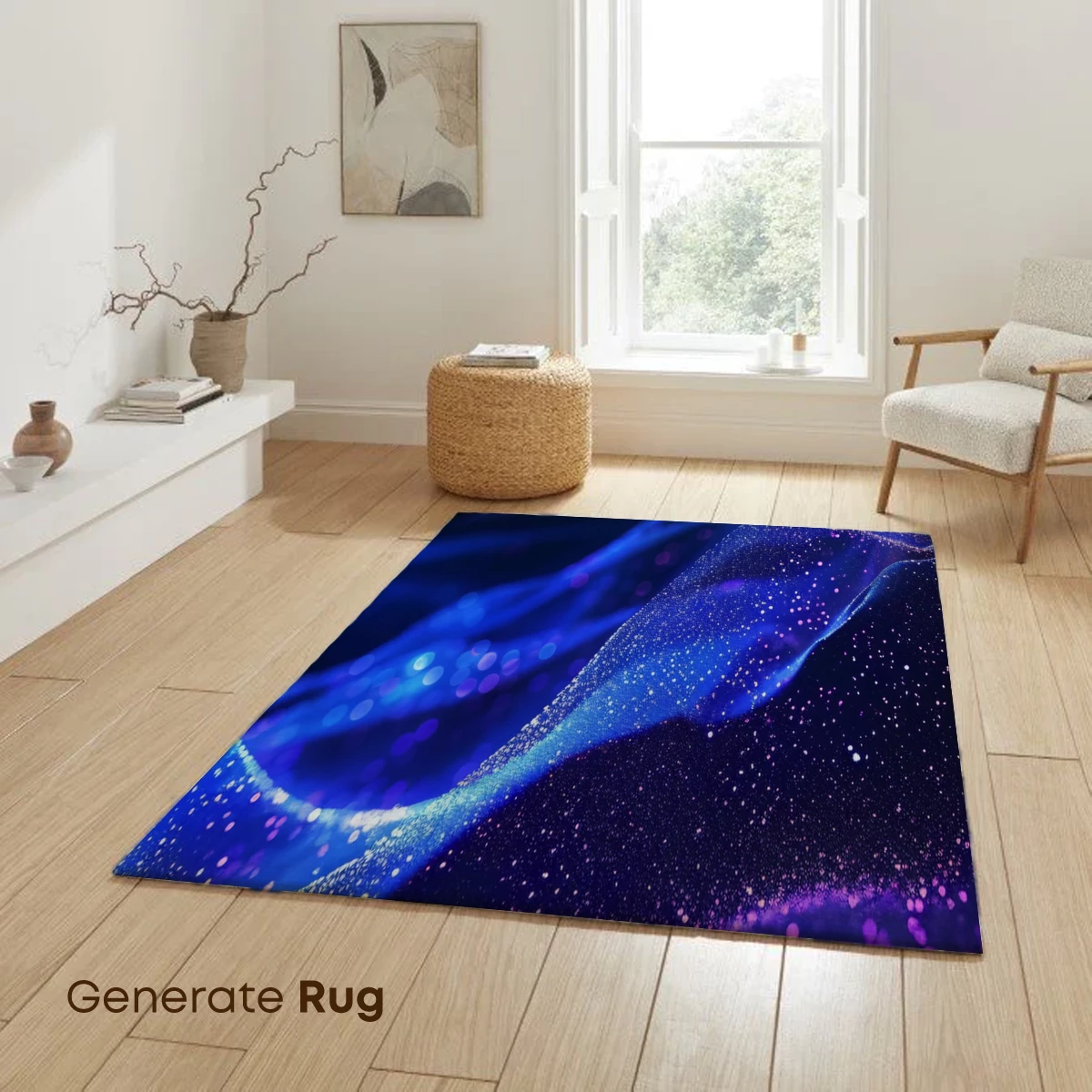 Galactic Wave Symphony: Blue and Purple Nebula Art - Image 6