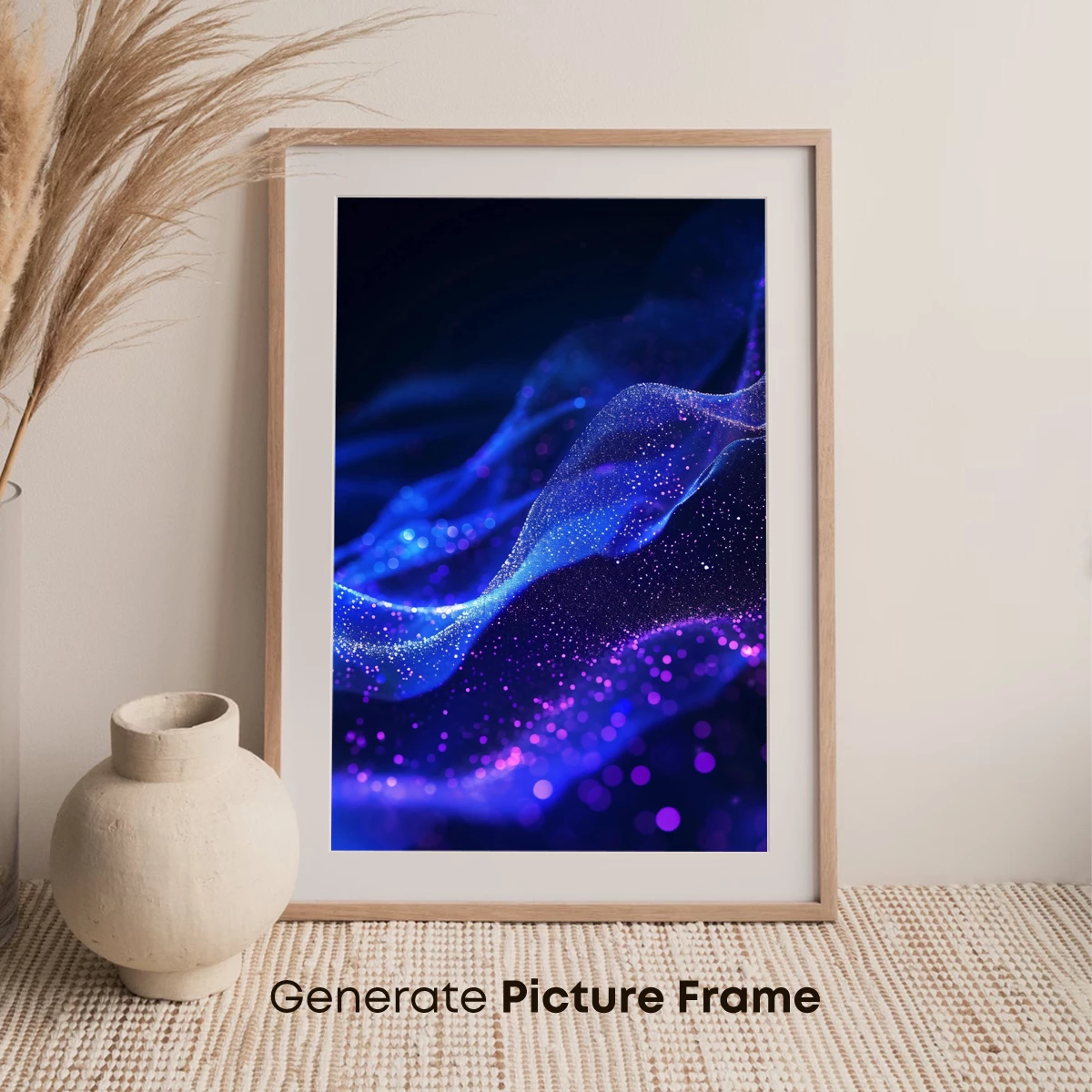 Galactic Wave Symphony: Blue and Purple Nebula Art - Image 7