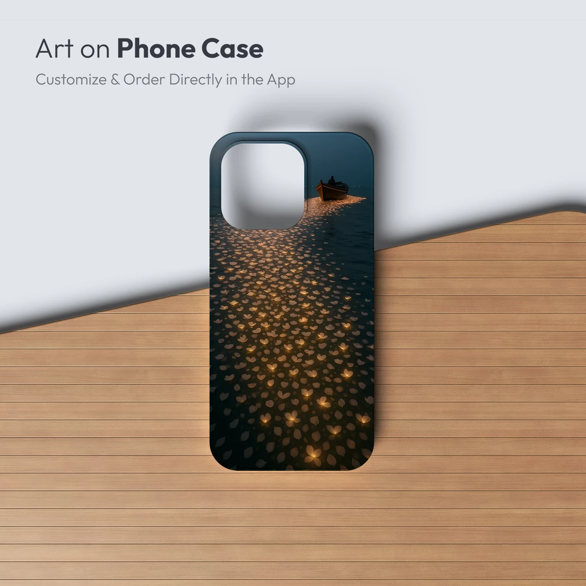 Luminous Path of Petals: Serene Night Voyage - Image 3