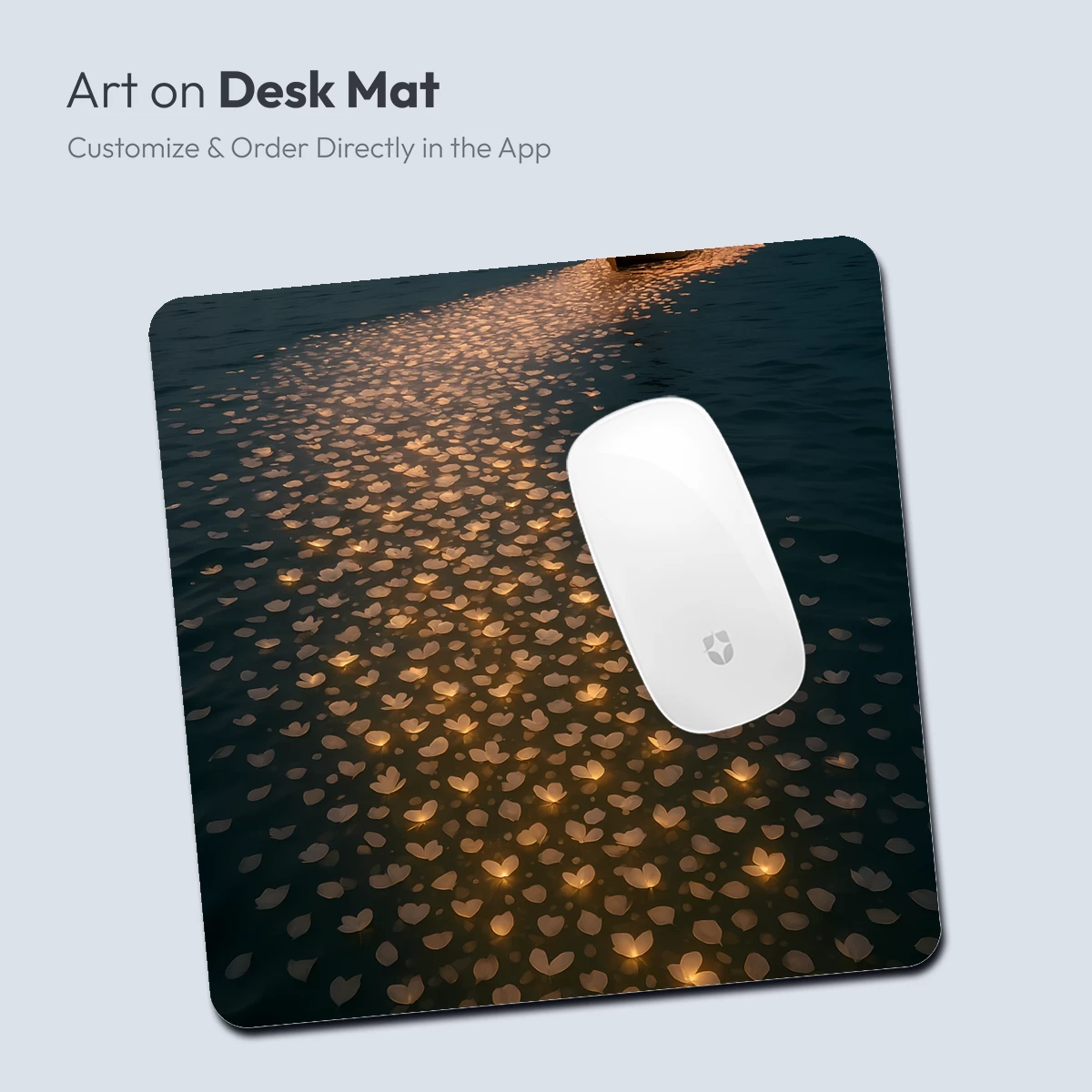 Luminous Path of Petals: Serene Night Voyage - Image 4