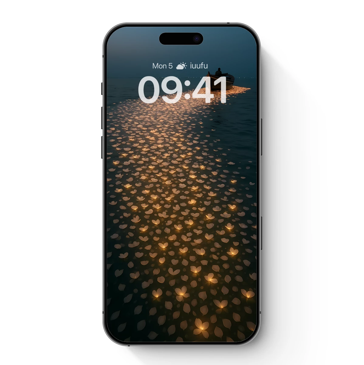 Luminous Path of Petals: Serene Night Voyage