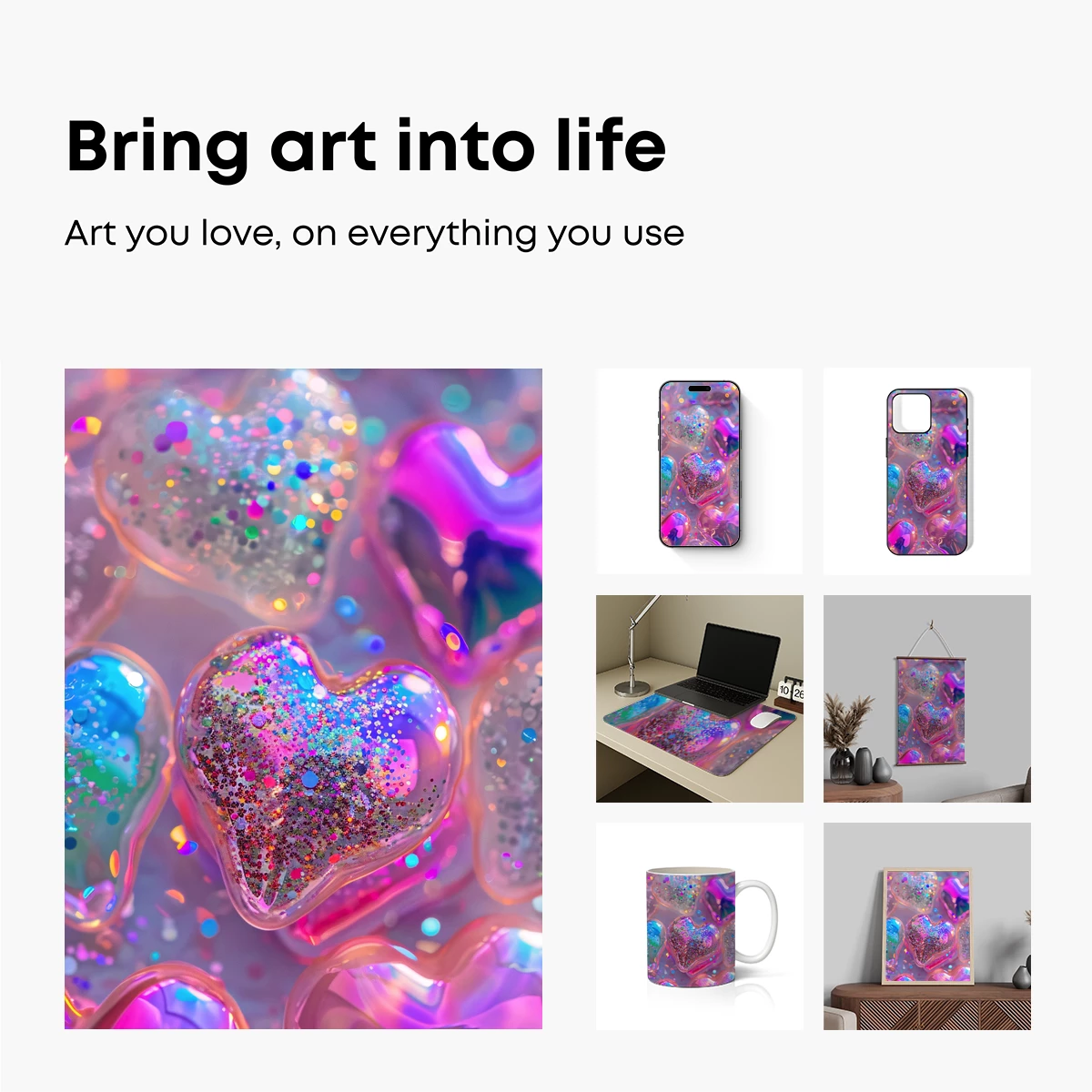 Glittering Heart Constellations: Neon Dreamscape - Image 2