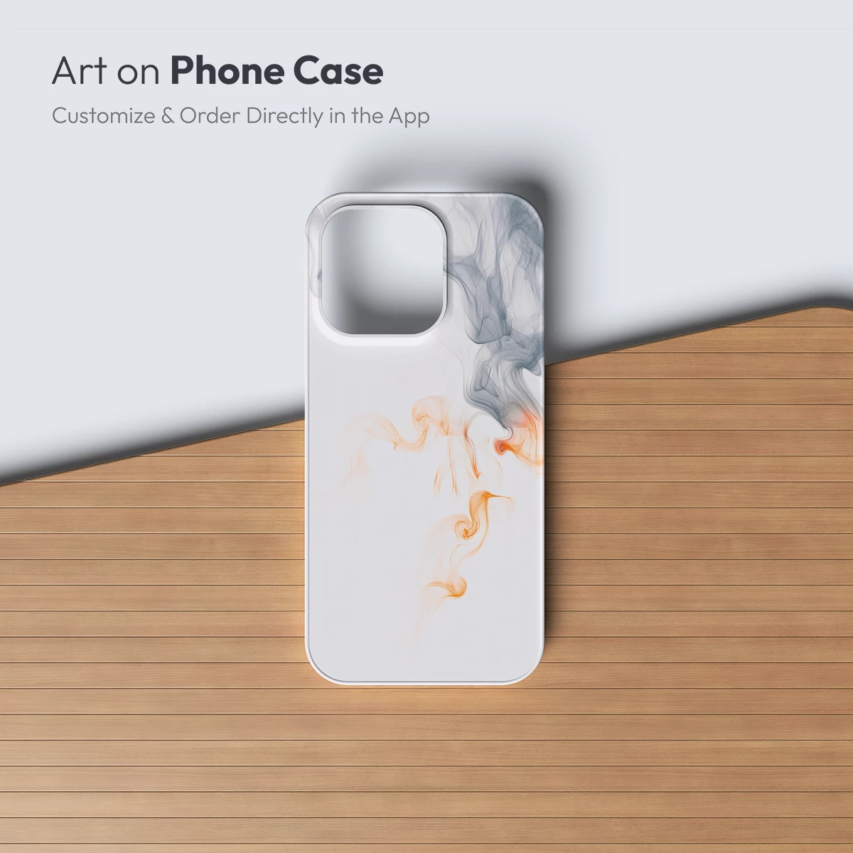 Dance of Smoke: Orange and Gray Whirls - Image 3