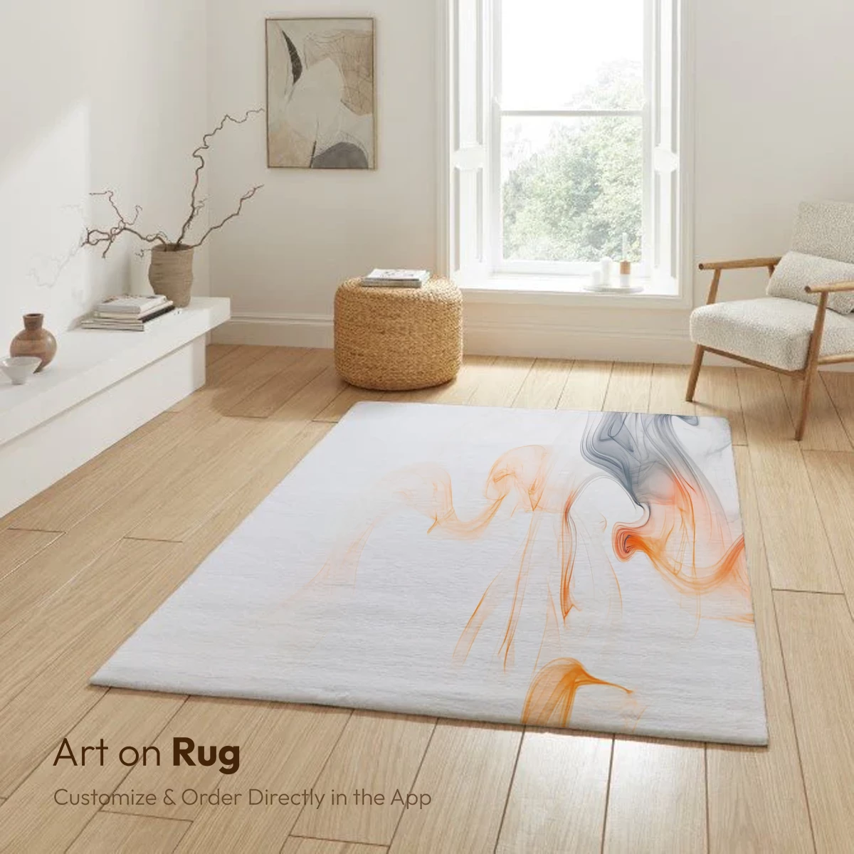 Dance of Smoke: Orange and Gray Whirls - Image 6